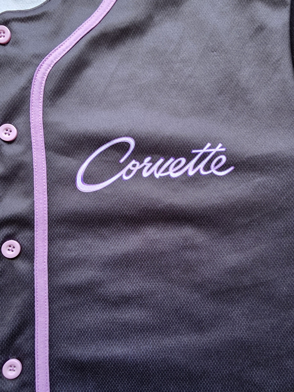 Corvette Racing Y2K Graphic Jersey Shirt Black Pink Button Front Mens 2XL Unisex - Picture 5 of 6